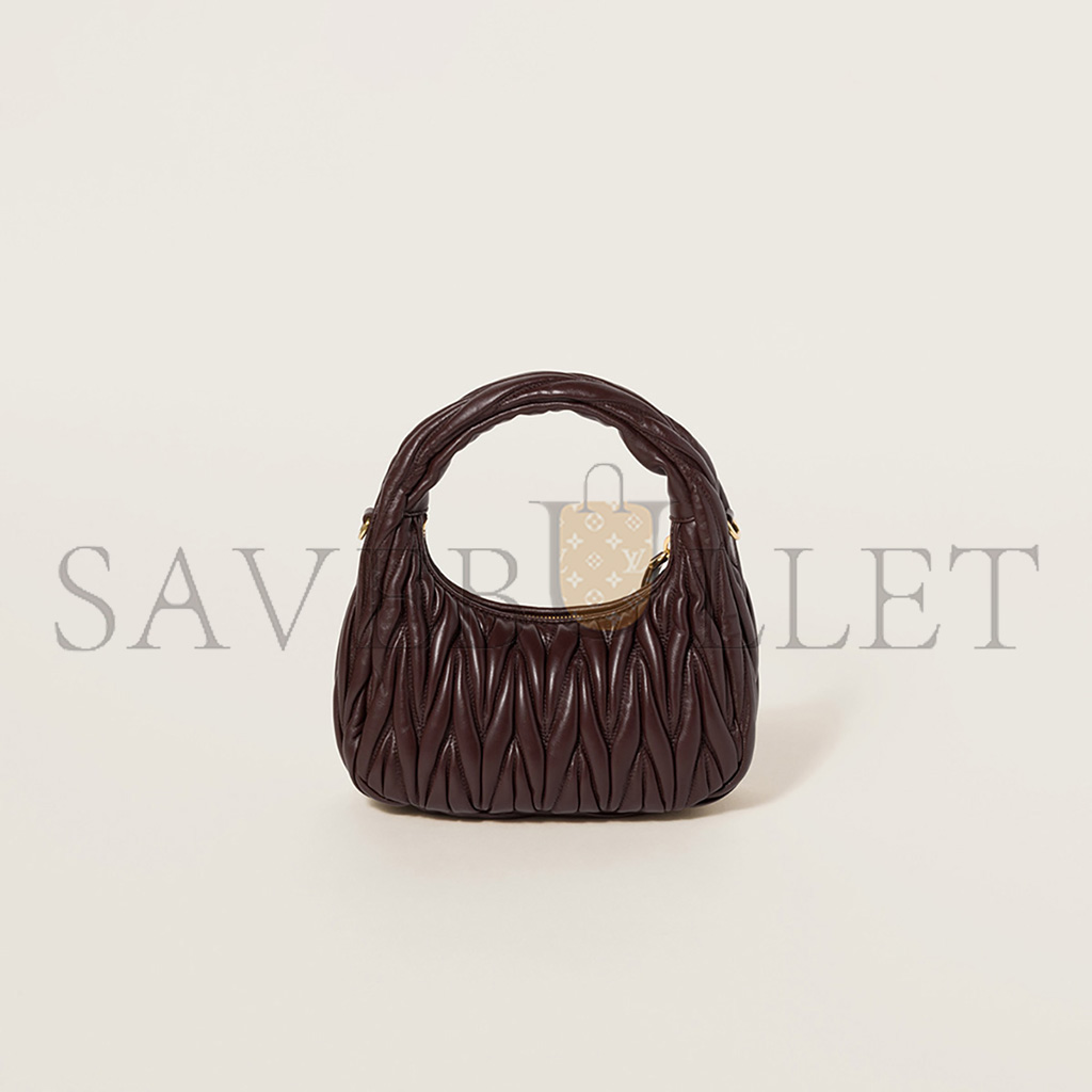 MIU MIU WANDER MATELASSÉ NAPPA LEATHER HOBO BAG 5BC125 (20*17*6cm) MIU MIU WANDER MATELASSÉ NAPPA LEATHER HOBO BAG 5BC125 (20*17*6cm)